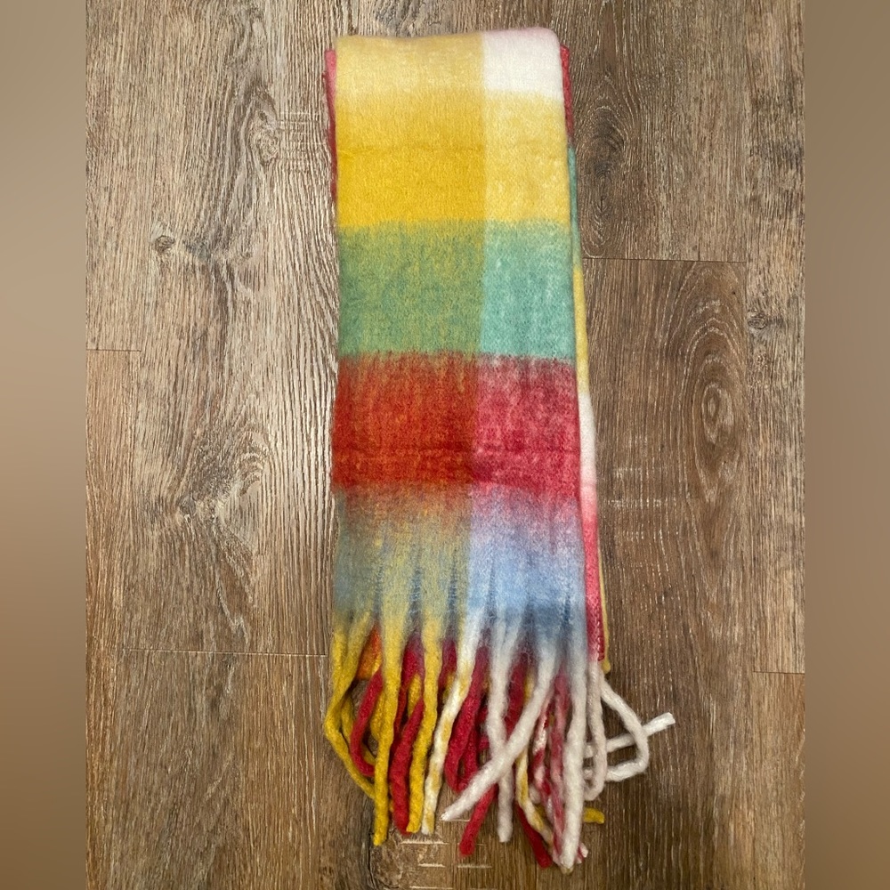 Rainbow check scarf